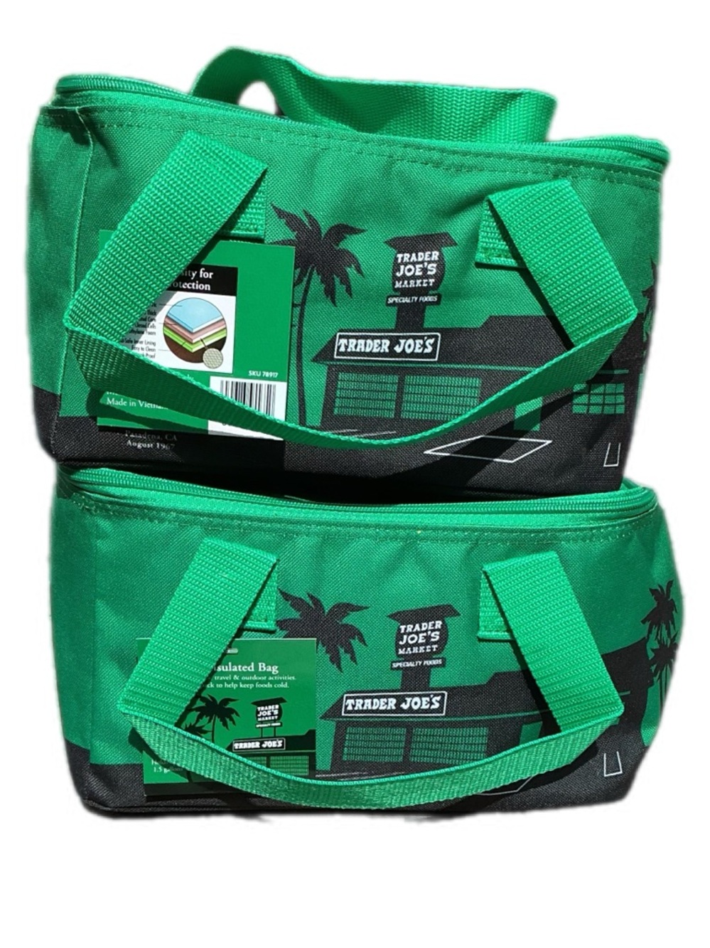 Trader Joe Mini insulated Bag Green - Picture 2 of 3